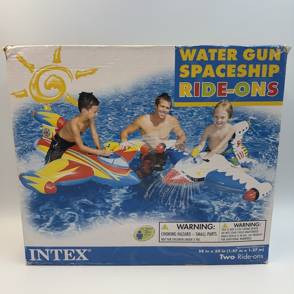 Rare 2011 Intex Water Gun Space Ship 2 Ride ons Inflatables New Never Opened - Picture 2 of 8